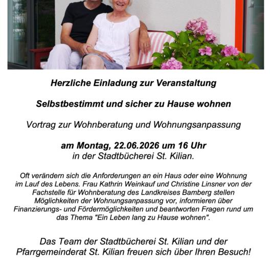Plakat Vortrag_Selbstbestimmt und sicher zu Hause wohnen