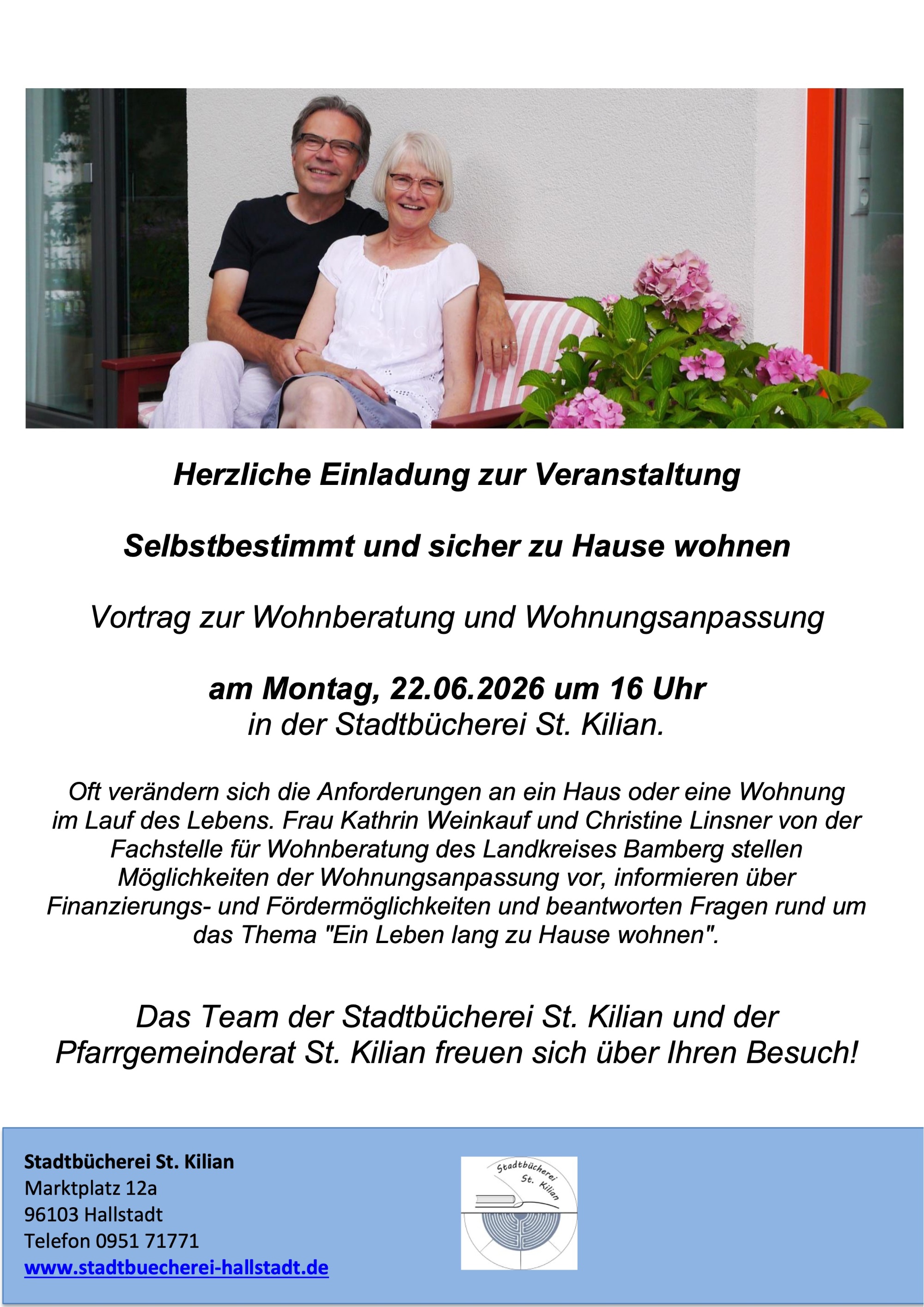 Plakat Vortrag_Selbstbestimmt und sicher zu Hause wohnen