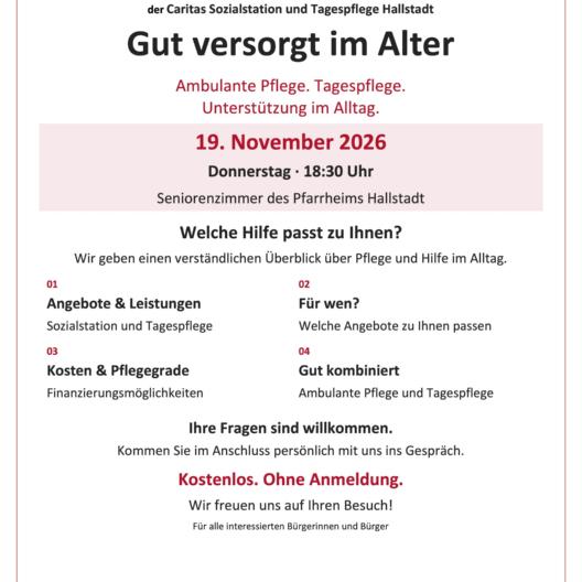 Vortrag Caritas Gut versorgt im Alter